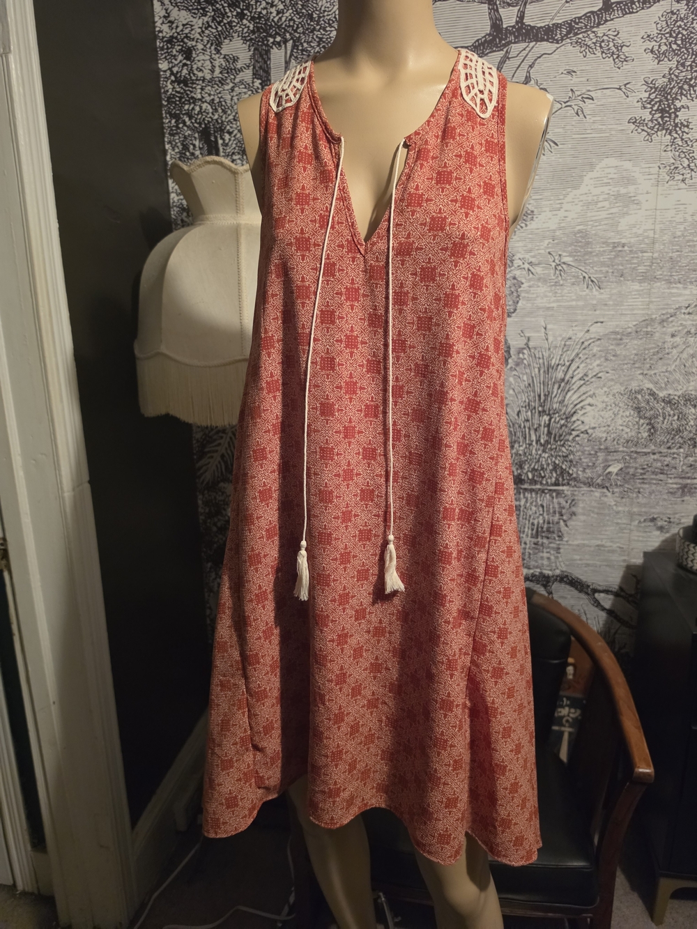 Francesca’s Miami Boho Geometric Print Swing Dress - Size L